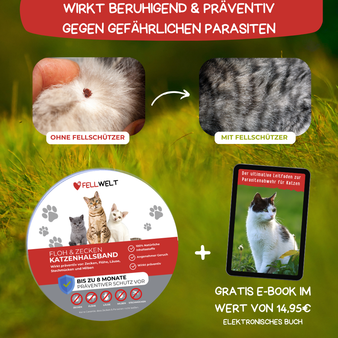 Fellwelt - 100% Natürliches Zeckenhalsband für Katzen