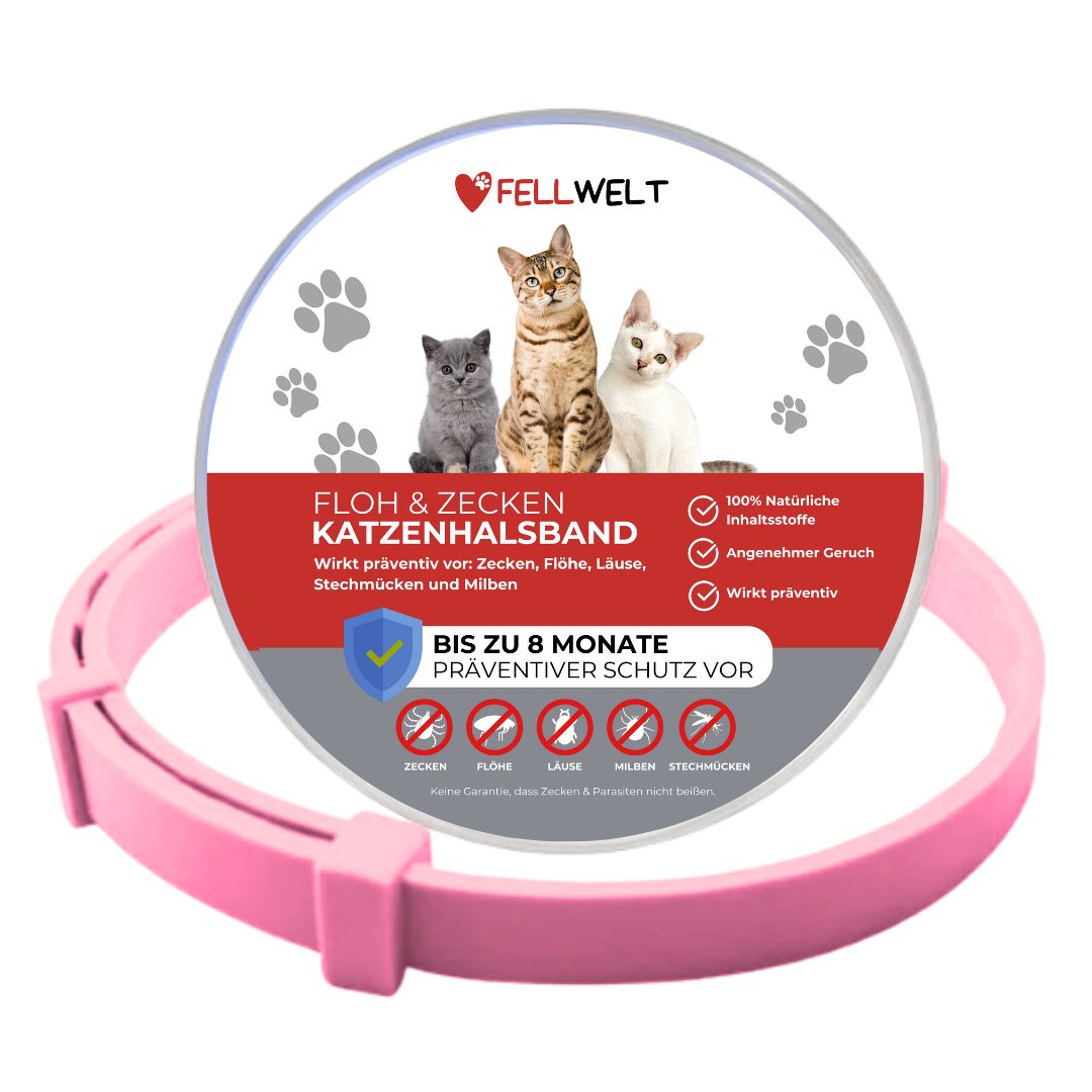 Fellwelt - 100% Natürliches Zeckenhalsband für Katzen