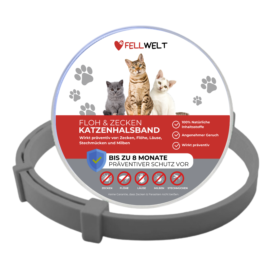 Fellwelt - 100% Natürliches Zeckenhalsband für Katzen