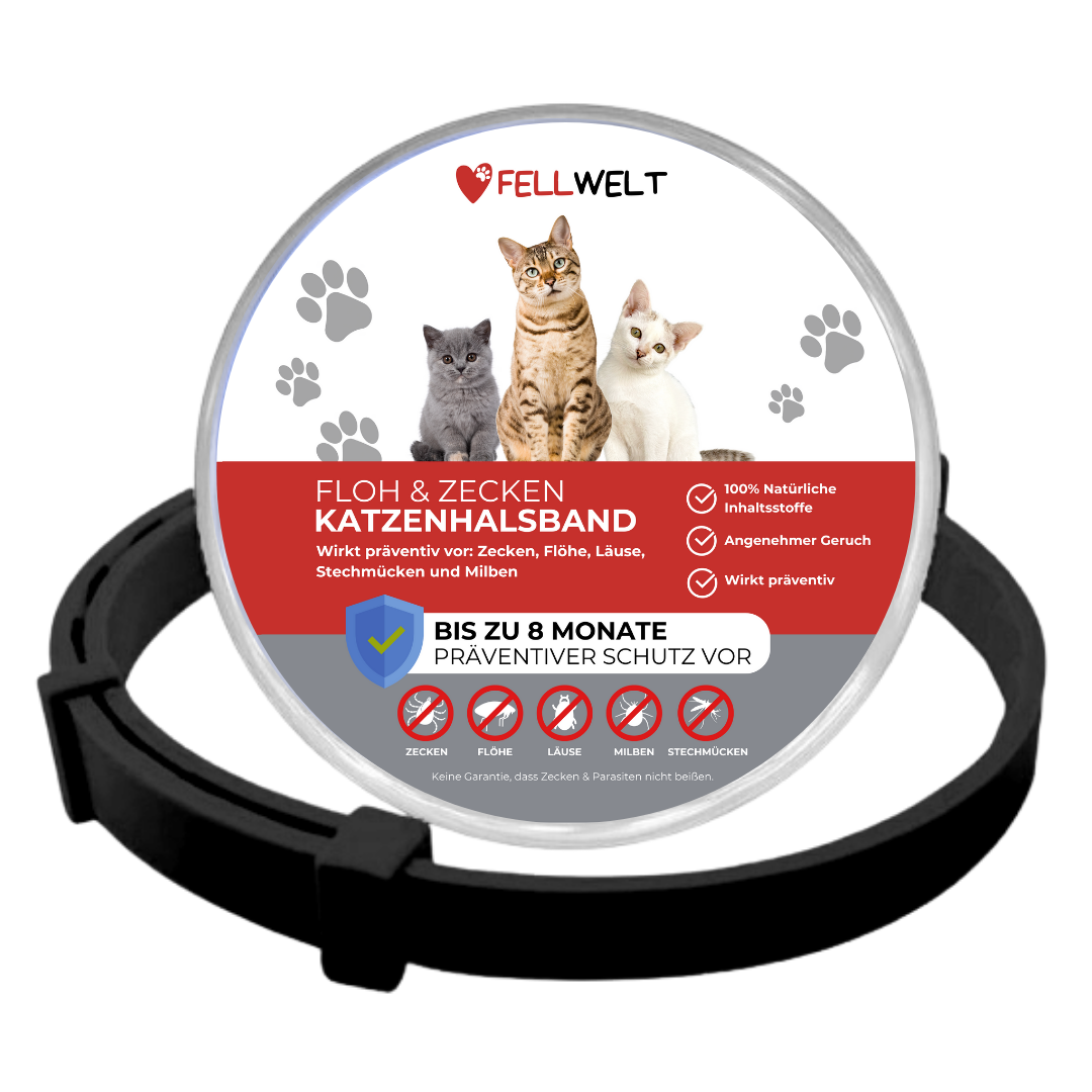 Fellwelt - 100% Natürliches Zeckenhalsband für Katzen