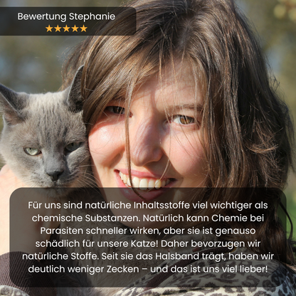 Fellwelt - 100% Natürliches Zeckenhalsband für Katzen